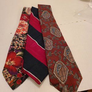 Gant Men's Ties Reds n Blues Silk 3PCs Very Good